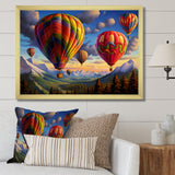 Colorful Hot Air Ballon Whimsical - Hot Air Balloon Canvas Wall Art