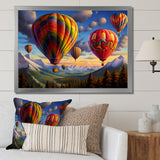 Colorful Hot Air Ballon Whimsical - Hot Air Balloon Canvas Wall Art