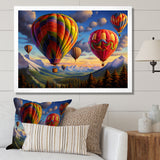 Colorful Hot Air Ballon Whimsical - Hot Air Balloon Canvas Wall Art