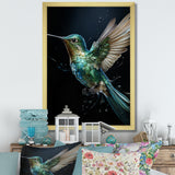 Teal Black Hummingbird Aerial Grace - Hummingbird Home Decor Art