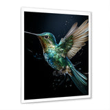 Teal Black Hummingbird Aerial Grace - Hummingbird Home Decor Art
