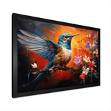 Teal Orange Hummingbird Enchanting Hum Collage - Hummingbird Bedroom Wall Art