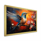 Teal Orange Hummingbird Enchanting Hum Collage - Hummingbird Bedroom Wall Art