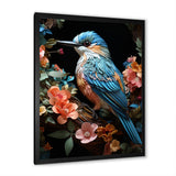 Teal Orange Hummingbird Enchanting Hum Pastoral - Hummingbird Canvas Wall Art