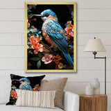 Teal Orange Hummingbird Enchanting Hum Pastoral - Hummingbird Canvas Wall Art