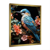 Teal Orange Hummingbird Enchanting Hum Pastoral - Hummingbird Canvas Wall Art