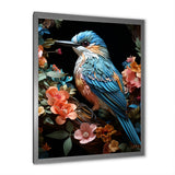 Teal Orange Hummingbird Enchanting Hum Pastoral - Hummingbird Canvas Wall Art