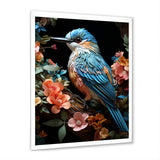 Teal Orange Hummingbird Enchanting Hum Pastoral - Hummingbird Canvas Wall Art