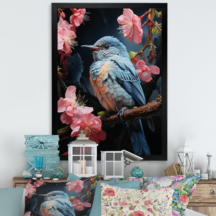 Blue Pink Hummingbird Enchanting Hum Pastoral - Hummingbird Wall Decor