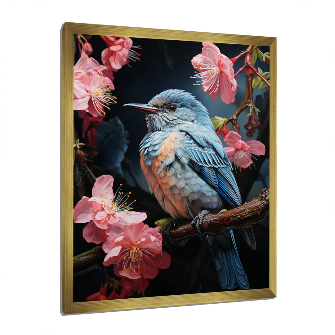 Blue Pink Hummingbird Enchanting Hum Pastoral - Hummingbird Wall Decor