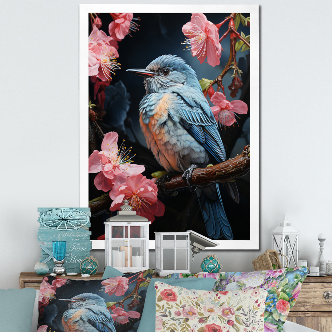 Blue Pink Hummingbird Enchanting Hum Pastoral - Hummingbird Wall Decor