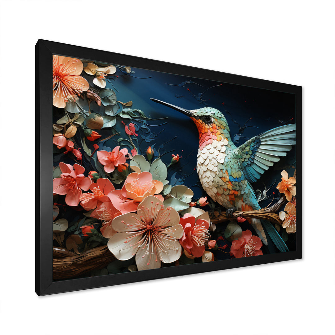 Teal Pink Hummingbird Harmony - Hummingbird Wall Art Prints