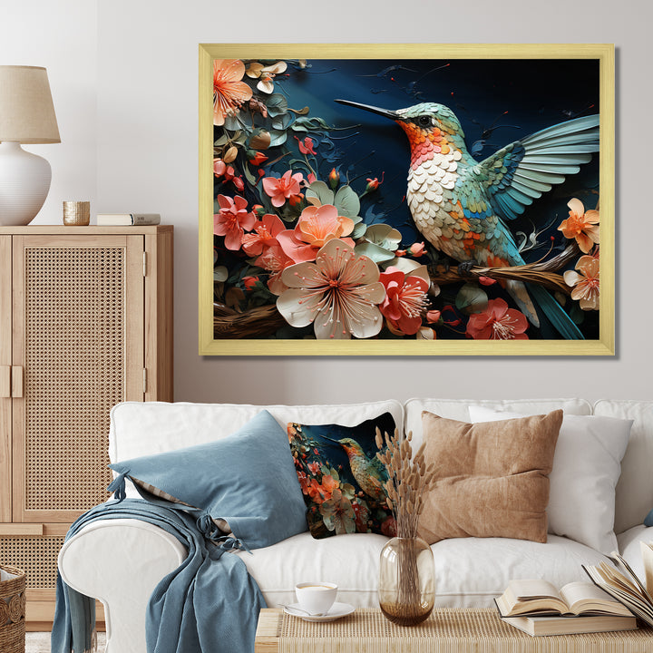 Teal Pink Hummingbird Harmony - Hummingbird Wall Art Prints