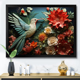 Coral Red Hummingbird Harmony - Hummingbird Wall Art Prints