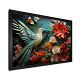 Coral Red Hummingbird Harmony - Hummingbird Wall Art Prints