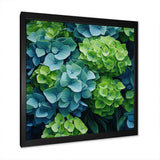 Green Blue Hydrangea Emerald Blooms - Floral Canvas Wall Art