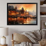 Indian Art Sunset At - People Canvas Wall Art