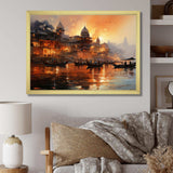 Indian Art Sunset At - People Canvas Wall Art