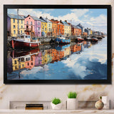 Ireland Harbor Reflectionsan Acrylic I - Landscapes Canvas Wall Art