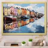 Ireland Harbor Reflectionsan Acrylic I - Landscapes Canvas Wall Art