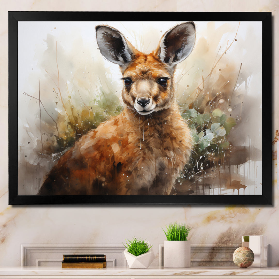 Kangaroo Extremely Detailed - Kangaroo Large Canvas Wall Art