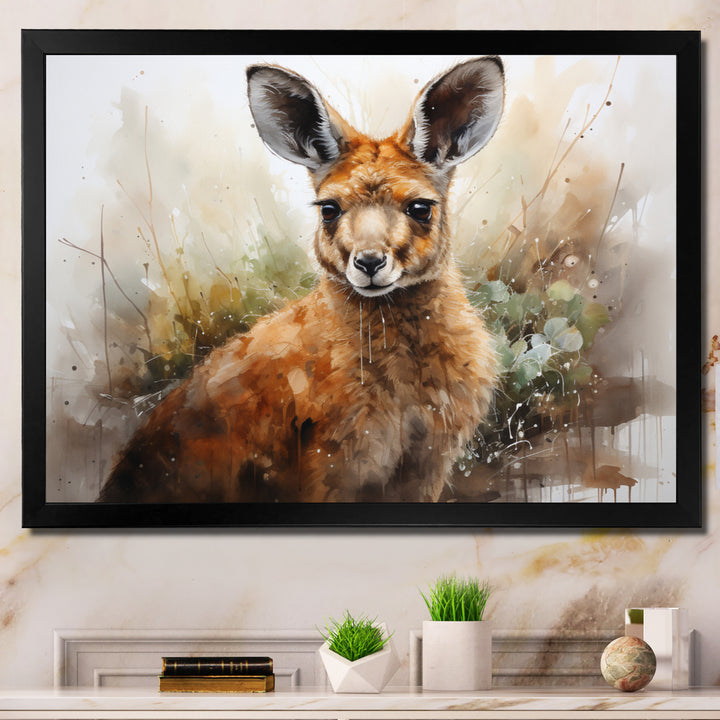 Kangaroo Extremely Detailed - Kangaroo Large Canvas Wall Art