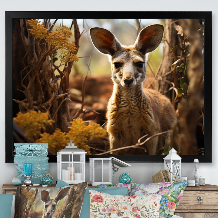 Kangaroo Portrait - Kangaroo Canvas Wall Art