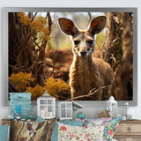 Kangaroo Portrait - Kangaroo Canvas Wall Art