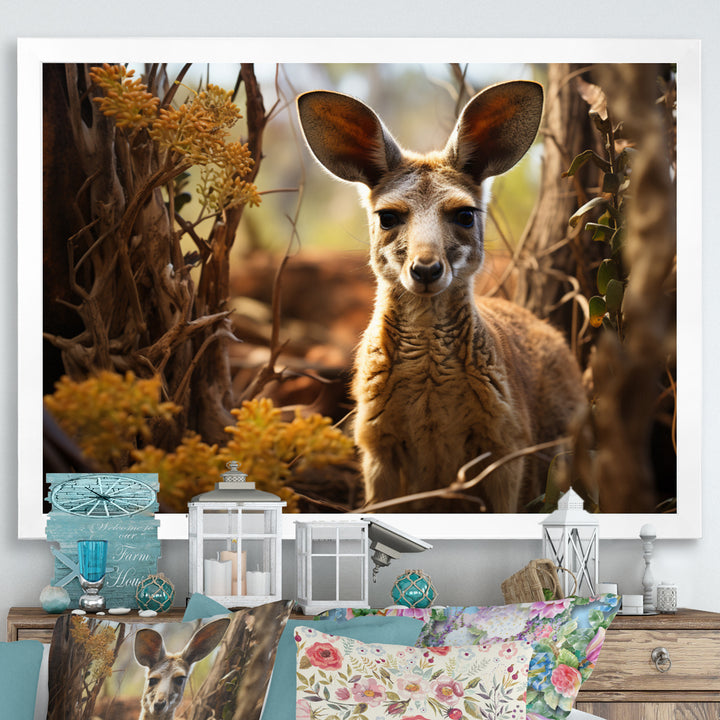 Kangaroo Portrait - Kangaroo Canvas Wall Art