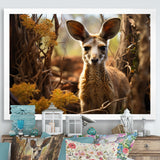 Kangaroo Portrait - Kangaroo Canvas Wall Art