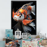 Orange Kois Fish Bold Contrasts - Koi's Fish Framed Canvas Art