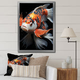 Orange Kois Fish Bold Contrasts - Koi's Fish Framed Canvas Art