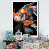 Orange Kois Fish Bold Contrasts - Koi's Fish Framed Canvas Art