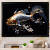 Gold Kois Fish Mysterious Shadows - Koi's Fish Canvas Wall Art