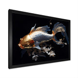 Gold Kois Fish Mysterious Shadows - Koi's Fish Canvas Wall Art