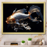 Gold Kois Fish Mysterious Shadows - Koi's Fish Canvas Wall Art