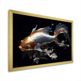 Gold Kois Fish Mysterious Shadows - Koi's Fish Canvas Wall Art