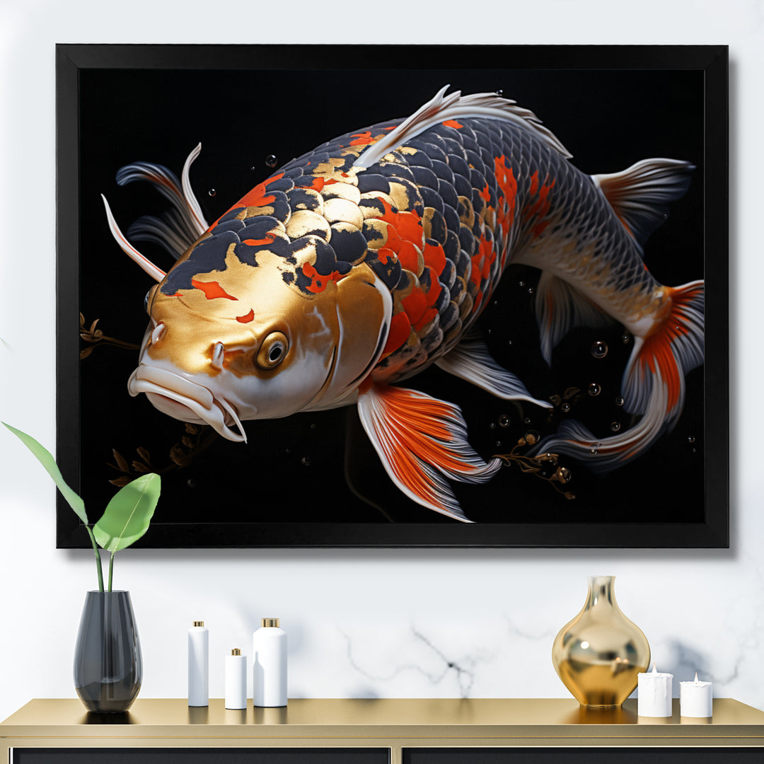 Orange Kois Fish Serene Reflections - Koi&
