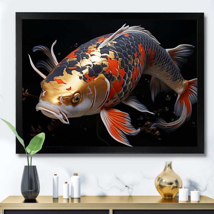 Orange Kois Fish Serene Reflections - Koi&