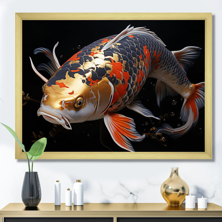 Orange Kois Fish Serene Reflections - Koi&