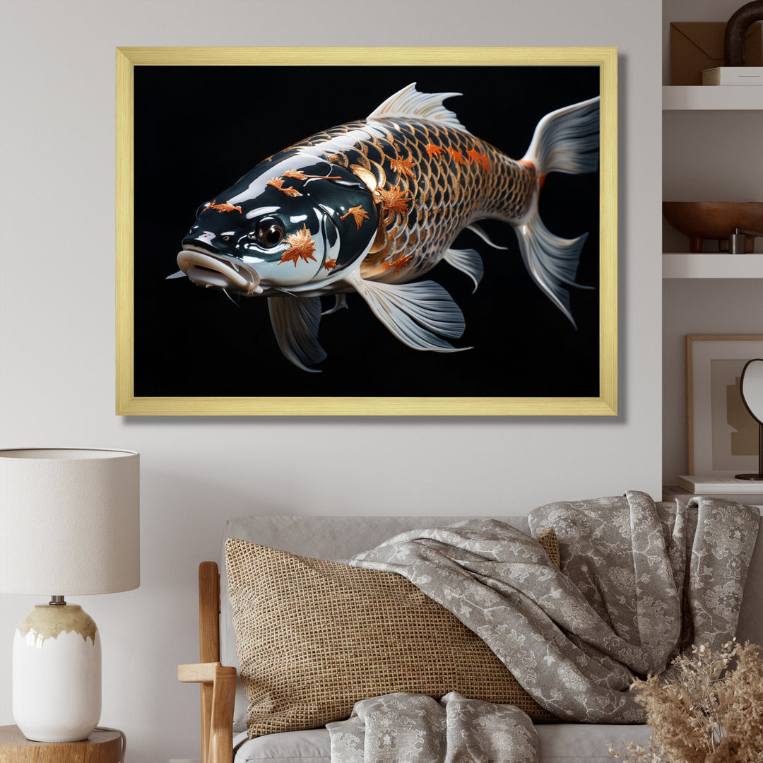 Gold Kois Fish Serene Reflections - Koi&