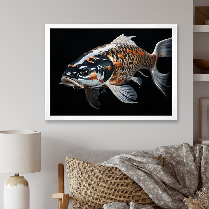 Gold Kois Fish Serene Reflections - Koi&