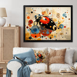 Ladybug Playful Spots Geometric - Red Ladybug Wall Art