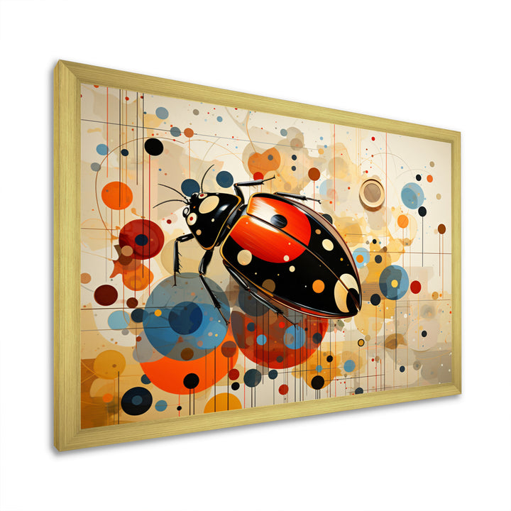 Ladybug Playful Spots Geometric - Red Ladybug Wall Art