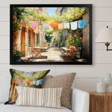 Laundry Day In Italy III - Illustration Canvas Wall Art