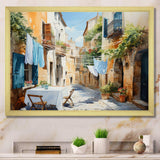 Laundry Day In Italy I - Illustration Canvas Wall Art