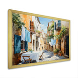 Laundry Day In Italy I - Illustration Canvas Wall Art