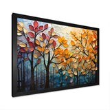 Leaves Autumnal Symphony Patchwork I - Floral Canvas Wall Art