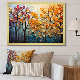 Leaves Autumnal Symphony Patchwork I - Floral Canvas Wall Art