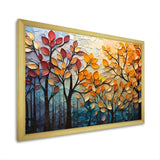 Leaves Autumnal Symphony Patchwork I - Floral Canvas Wall Art